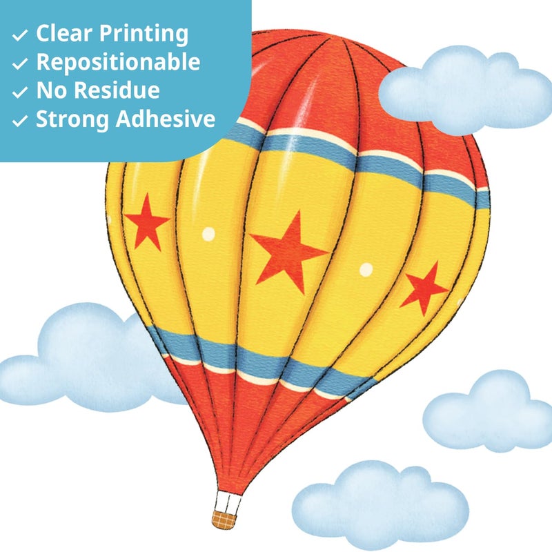 DECOWALL DS-8011 Colourful Hot Air Balloons Kids Wall Stickers Wall Decals Peel and Stick Removable Wall Stickers for Kids Nursery Bedroom Living Room (Small) d?cor - Image 4
